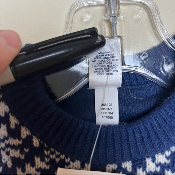 VINTAGE NWT ‘04 Baby Gap 3 months Lined Lambs wool sweater blue fair isle - Picture 12 of 12